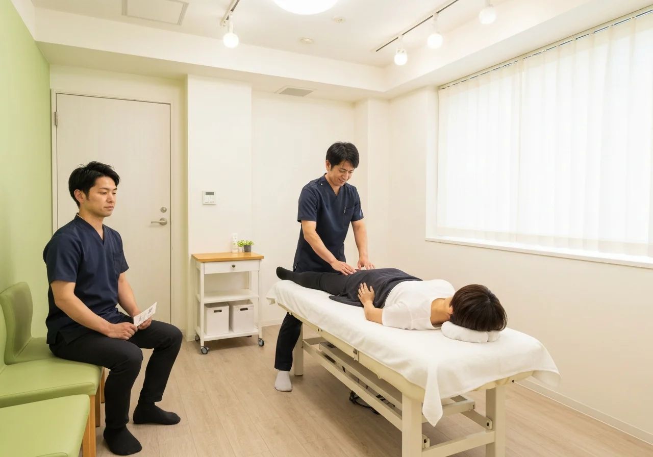 窓から光が差し込む静かな施術室の一角